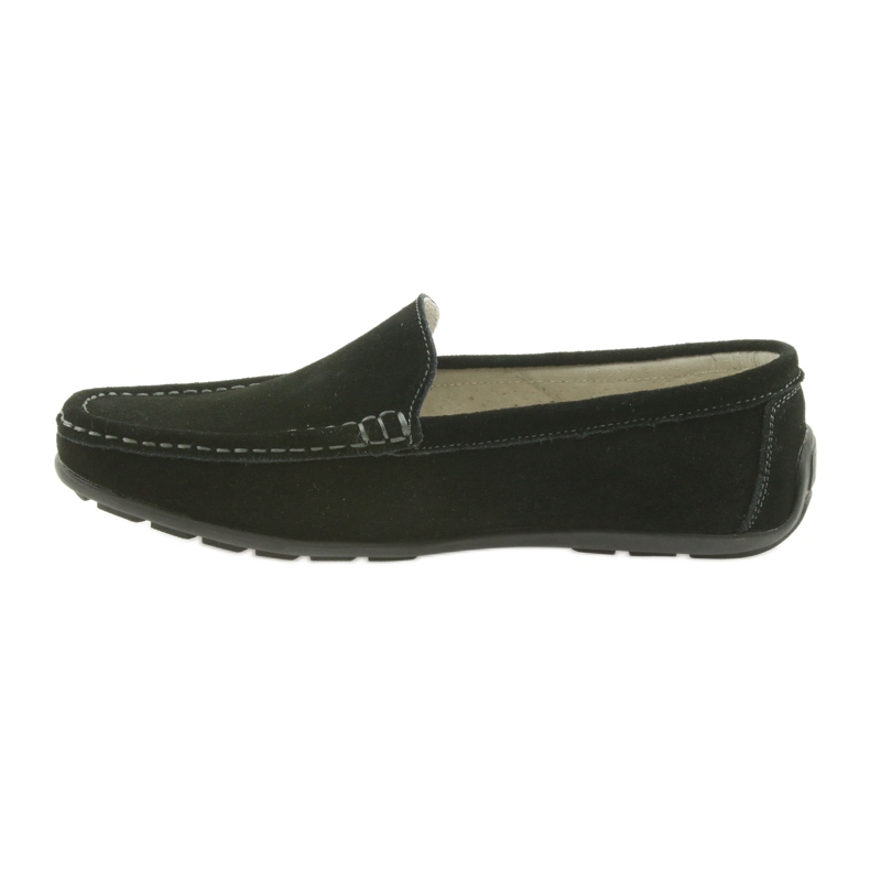 Sapatos de couro femininos Mocassins American Club JK03 preto 2