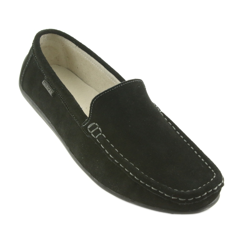 Sapatos de couro femininos Mocassins American Club JK03 preto 1