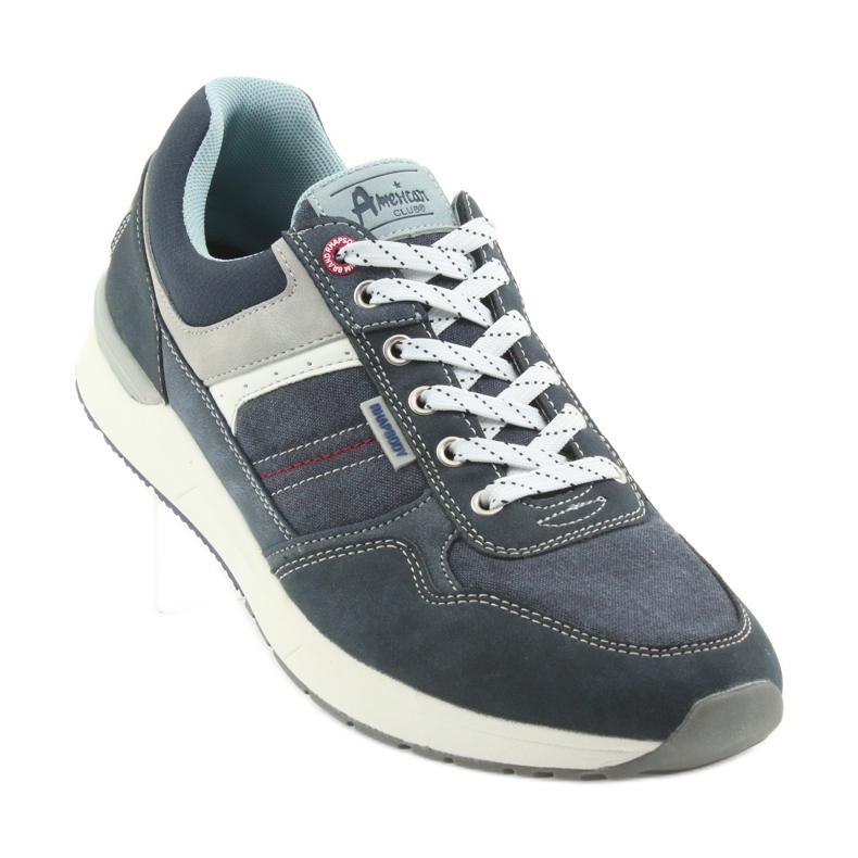 American Club Tênis esportivos de denim masculino ADI American RH17 cinza azul marinho 1