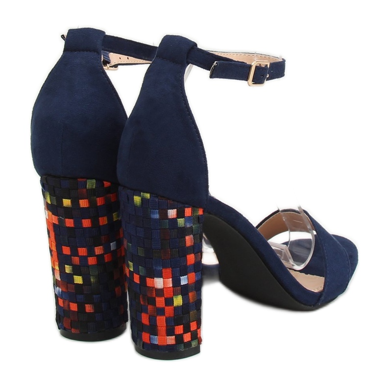 Sandálias de salto alto azul marinho 708-24 Navy multicolorido azul-marinho 2