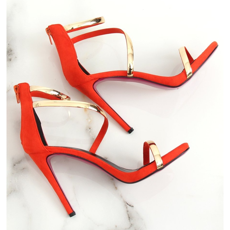 Sandálias laranja de salto alto 988-58 Orange 1