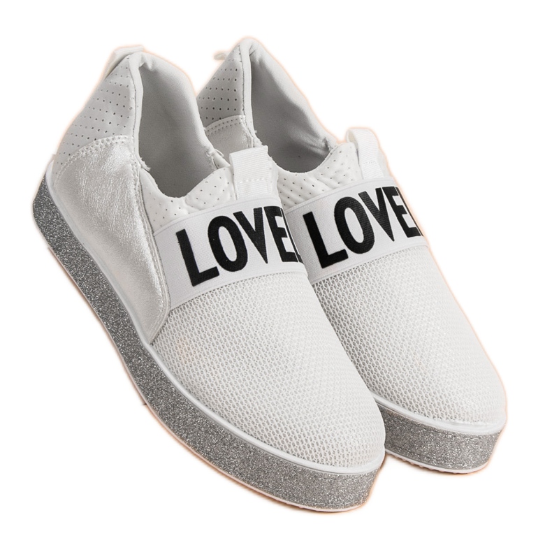 Bestelle Tênis Slip-on Com Glitter branco 2