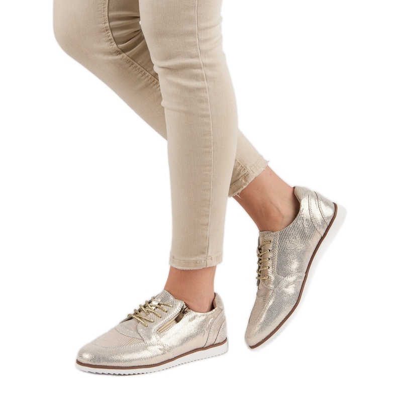Filippo Sapatos de Couro Dourado 1