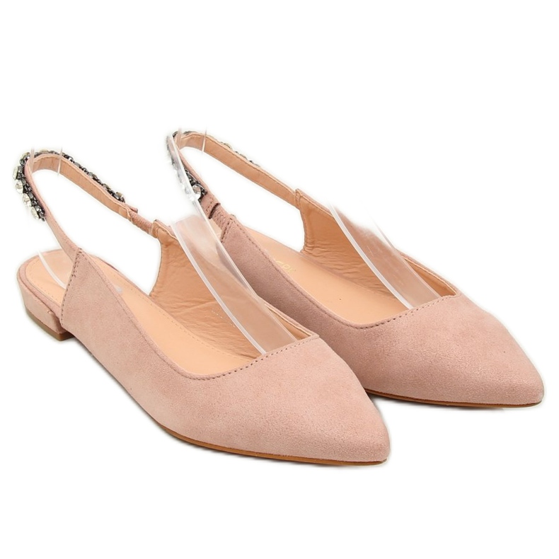 Bailarinas de salto aberto rosa LS5028 bege 1