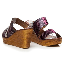 Sergio Todzi Sandálias de cunha preto rosa 1