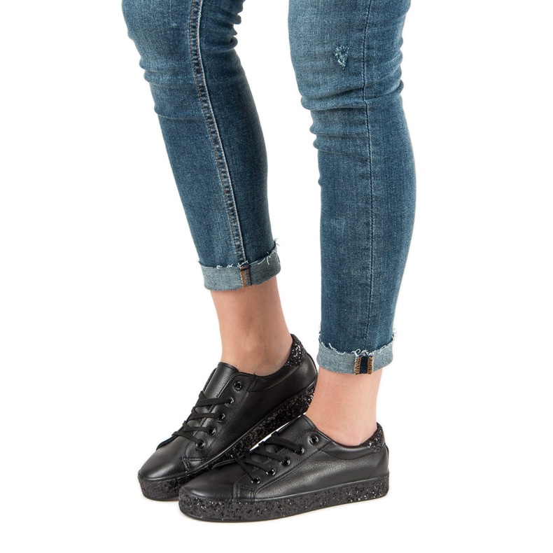 Tênis Com Solado Brilhante preto 2