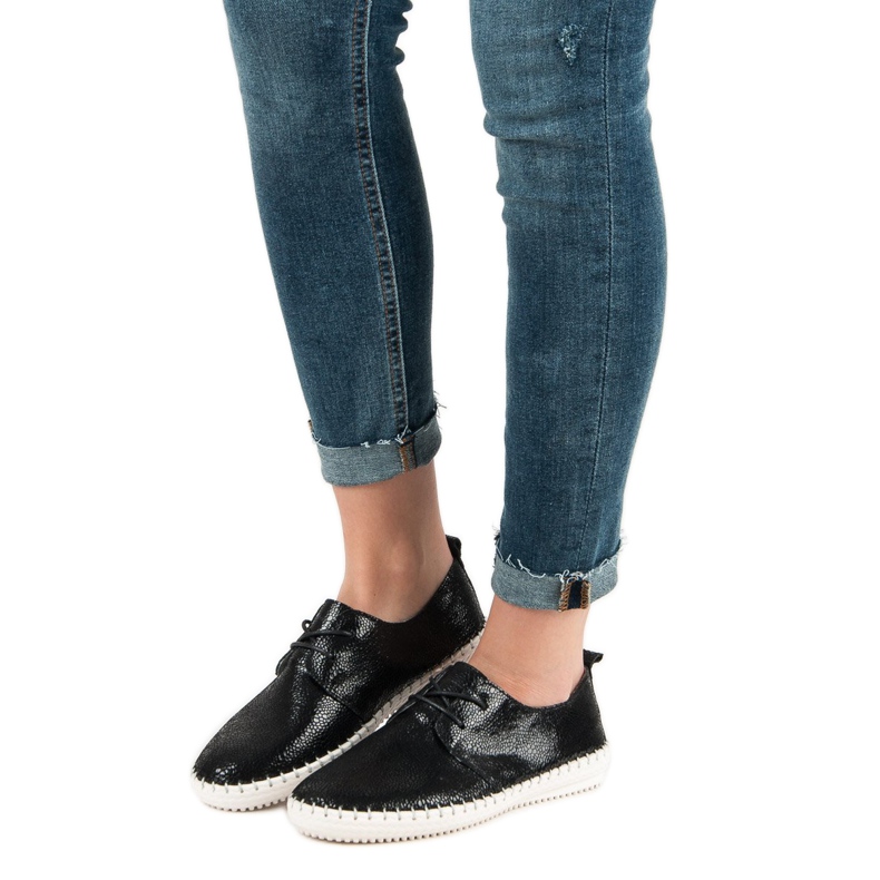 Filippo Sapatos de couro preto 1