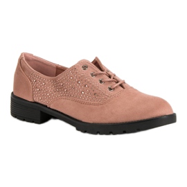 Pó Suede Brogues rosa 1