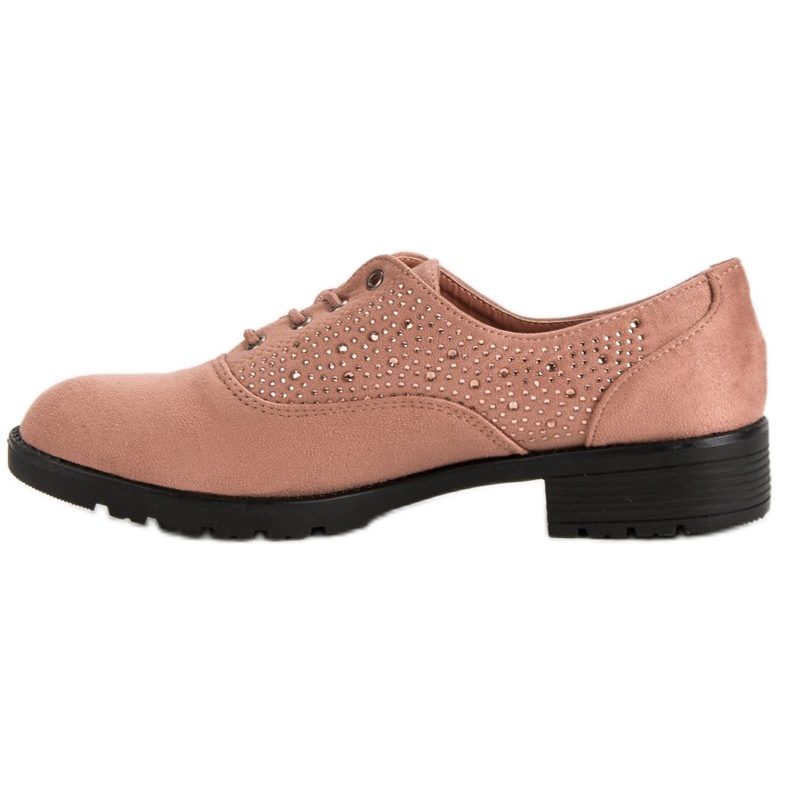Pó Suede Brogues rosa 2