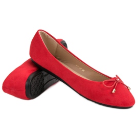 Bailarinas de camurça com arco vermelho 1
