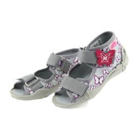 Calçado infantil sandálias Befado 242P090 roxo cinza rosa 3