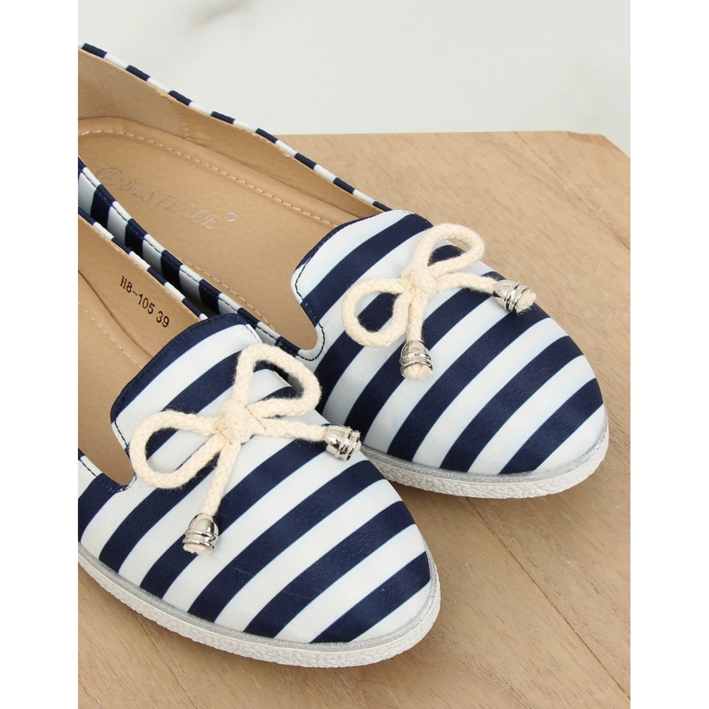 Slip-on em listras brancas e azuis marinho H8-105 DK.BLUE branco azul marinho 1