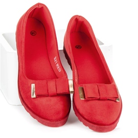 Bailarinas de camurça com arco vermelho 1