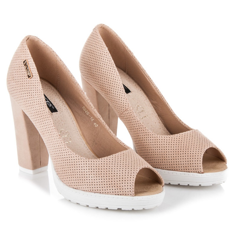 Vices Bombas de camurça aberta marrom 1