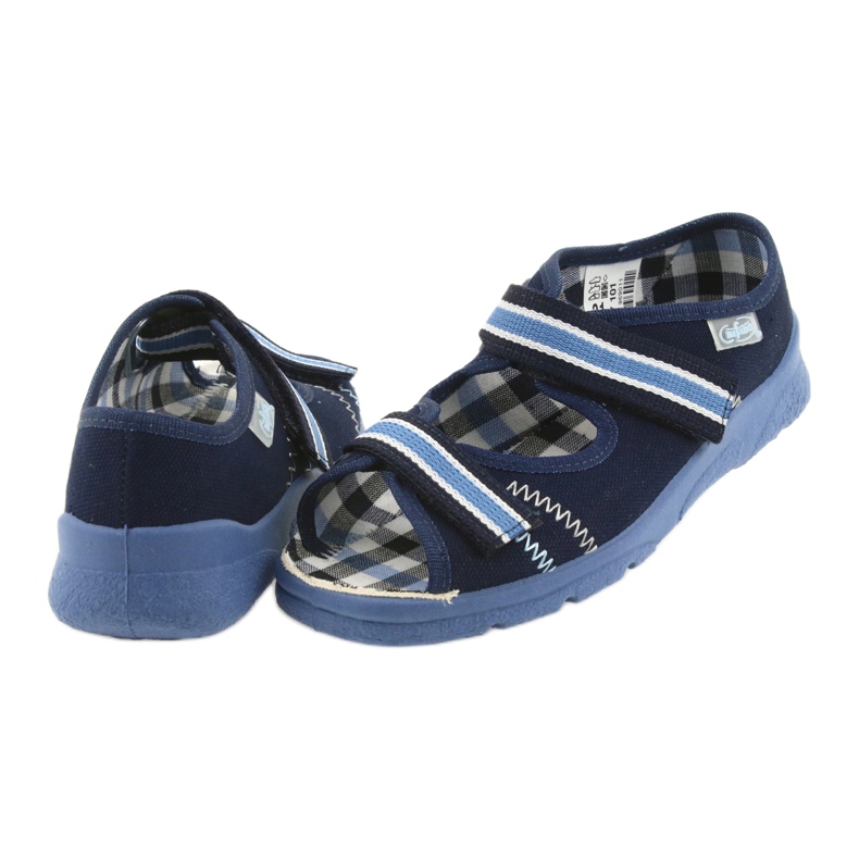 Sandálias calçado infantil Befado 969x101 velcro azul marinho branco azul-marinho 5
