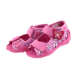 Sapatos infantis sandálias Befado 242P091 roxo rosa 3