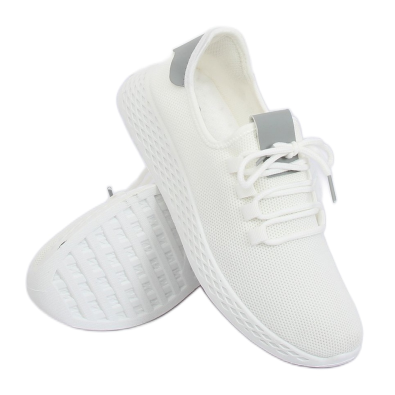 Tênis esportivos cinza e branco NB281 Gray 2