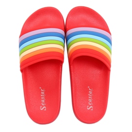 Chinelos arco-íris vermelho T325P vermelho multicolorido 1