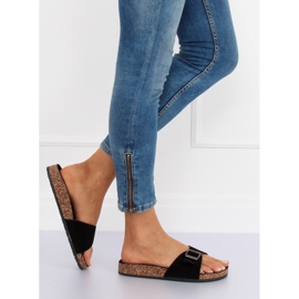 Chinelos pretos de camurça CK61P pretos 2