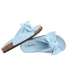 Chinelos de camurça azul CK02P LT.BLUE 1