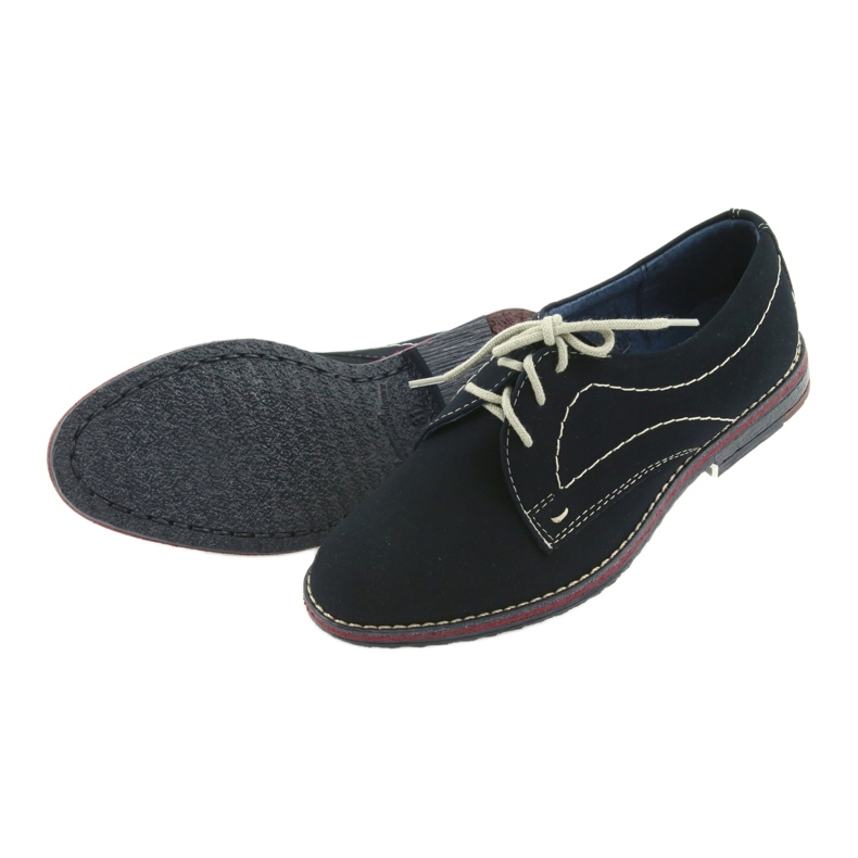 Gregors Sapatos para meninos 141 inserção azul marinha de couro 5