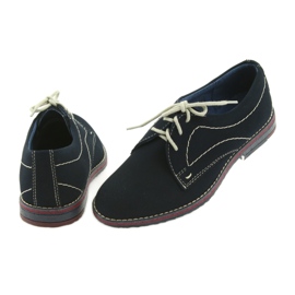 Gregors Sapatos para meninos 141 inserção azul marinha de couro 4