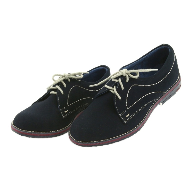 Gregors Sapatos para meninos 141 inserção azul marinha de couro 3