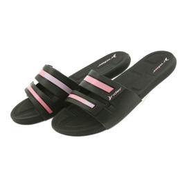 Sapatilhas de piscina recreativas femininas chinelos Rider 82503 preto rosa 6