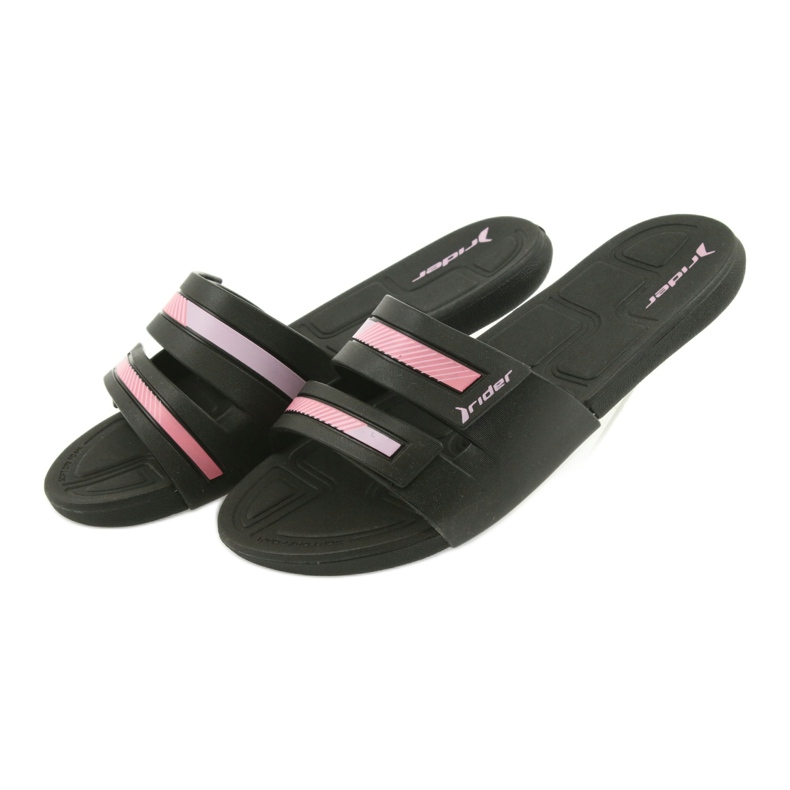 Sapatilhas de piscina recreativas femininas chinelos Rider 82503 preto rosa 6