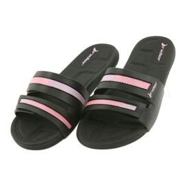 Sapatilhas de piscina recreativas femininas chinelos Rider 82503 preto rosa 5