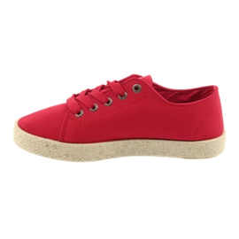 Bailarinas espadrilles sapatos femininos vermelho Big star 274424 2