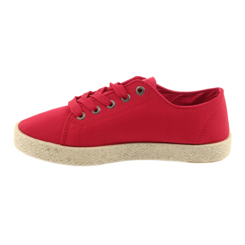 Bailarinas espadrilles sapatos femininos vermelho Big star 274424 2