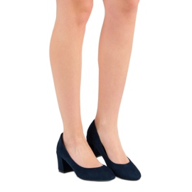 Ideal Shoes Bombas de azul marinho em um pilar azul-marinho 1