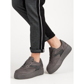 Calçados esportivos de camurça cinza 1