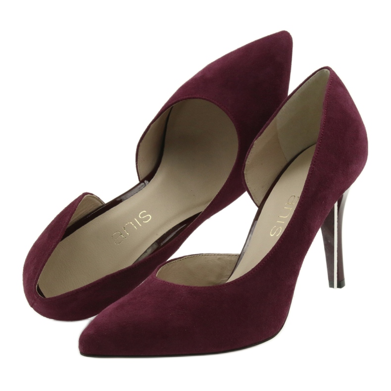 Sapatos femininos de camurça Pumps cereja Anis vermelho multicolorido 5