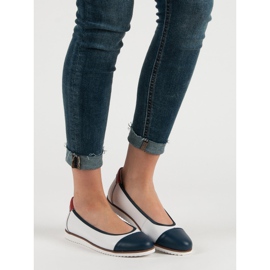 Filippo Bailarinas de Couro Confortáveis branco 1