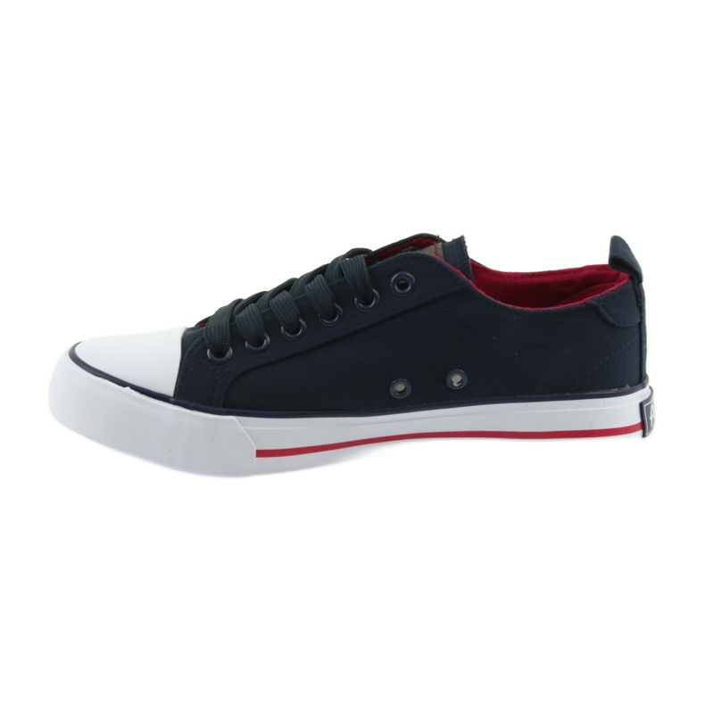 Tênis American Club azul marinho amarrado vermelho azul-marinho 2