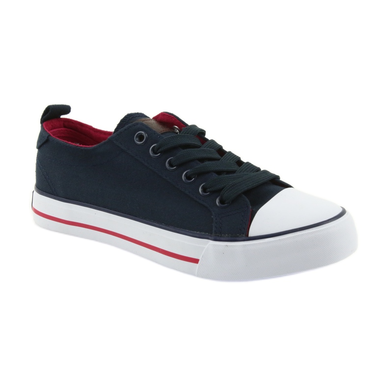 Tênis American Club azul marinho amarrado vermelho azul-marinho 1