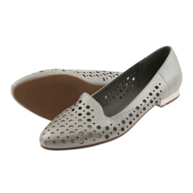 M.Daszyński Sapatos femininos elegantes Lordsy SA151 bege 5