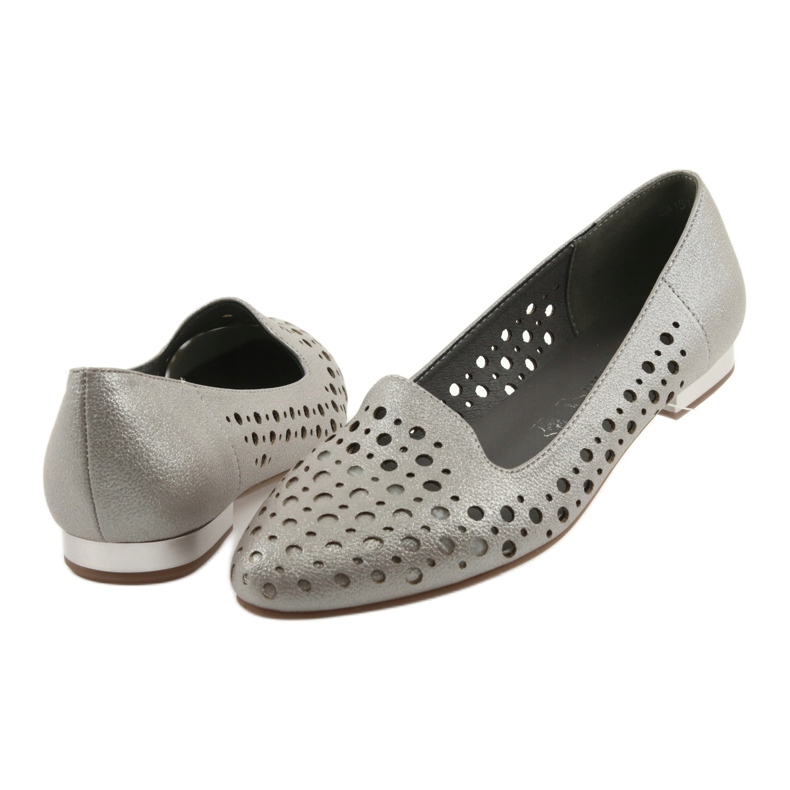 M.Daszyński Sapatos femininos elegantes Lordsy SA151 bege 4