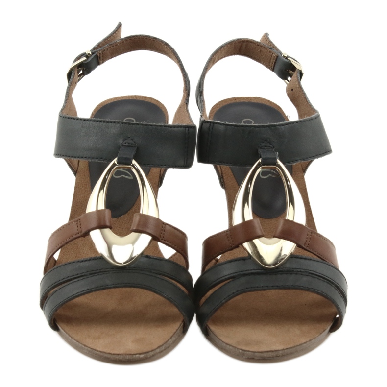 Caprice feminino sandálias ovais douradas castanho amarelo azul marinho 6