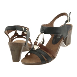 Caprice feminino sandálias ovais douradas marrom amarelo azul-marinho 4