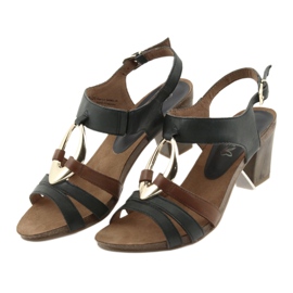 Caprice feminino sandálias ovais douradas castanho amarelo azul marinho 3