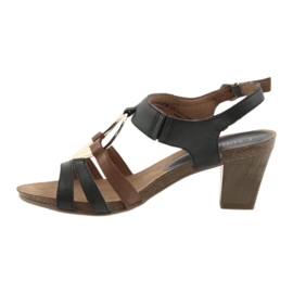 Caprice feminino sandálias ovais douradas marrom amarelo azul-marinho 2