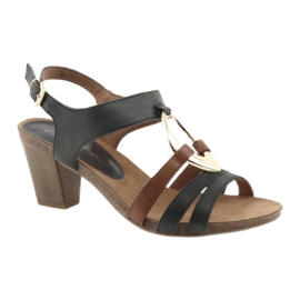 Caprice feminino sandálias ovais douradas castanho amarelo azul marinho 1