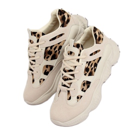 Tênis esportivos bege leopardo M-020 2