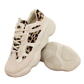 Tênis esportivos bege leopardo M-020 1