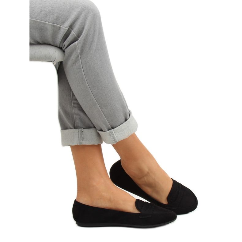Mocassins de bailarina preta JM6655Q Negro preto 2