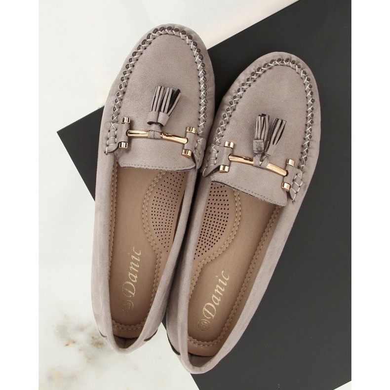 Mocassins cinza feminino L7183 cinza 1