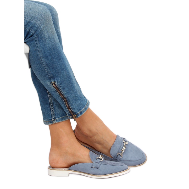 F9375 chinelos mocassins azuis azul 1